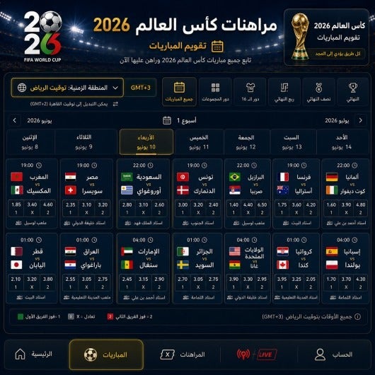 مراهنات كرة القدم
كأس العالم 2026